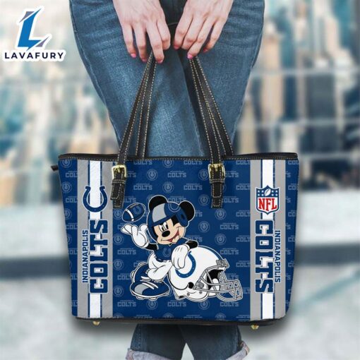 Indianapolis Colts NFL Mickey Women Leather Tote Bag