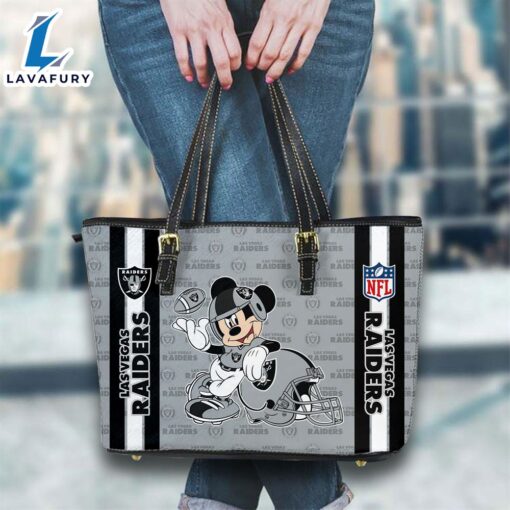 Las Vegas Raiders NFL Mickey Women Leather Tote Bag