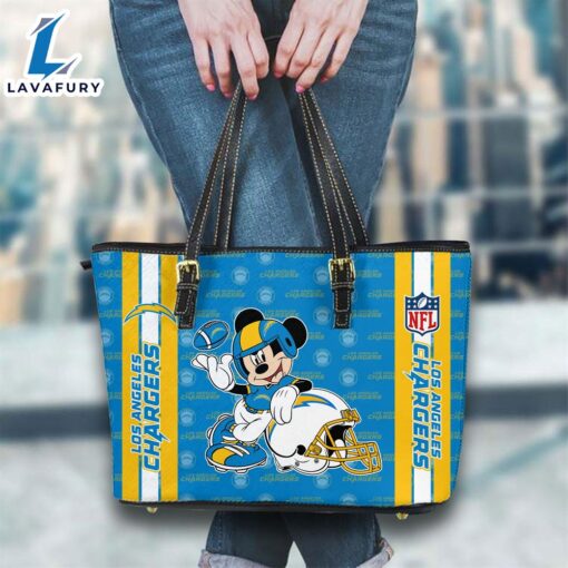 Los Angeles Chargers NFL Mickey Women Leather Tote Bag