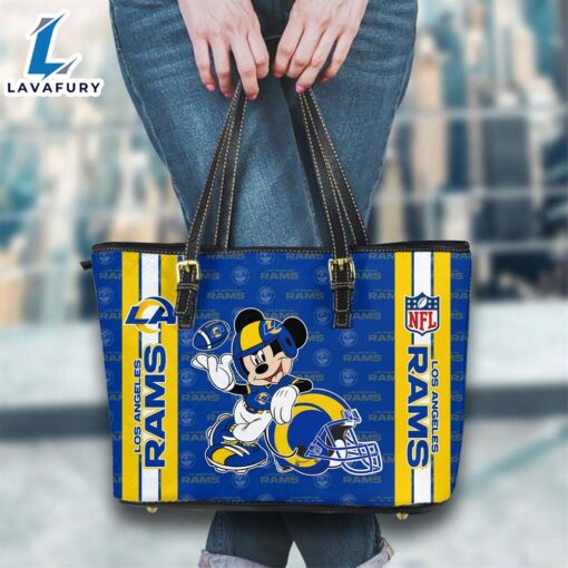 Los Angeles Rams NFL Mickey Women Leather Tote Bag