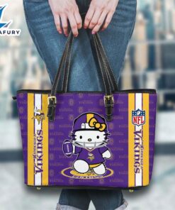 Minnesota Vikings NFL Kitty Women Leather Tote Bag