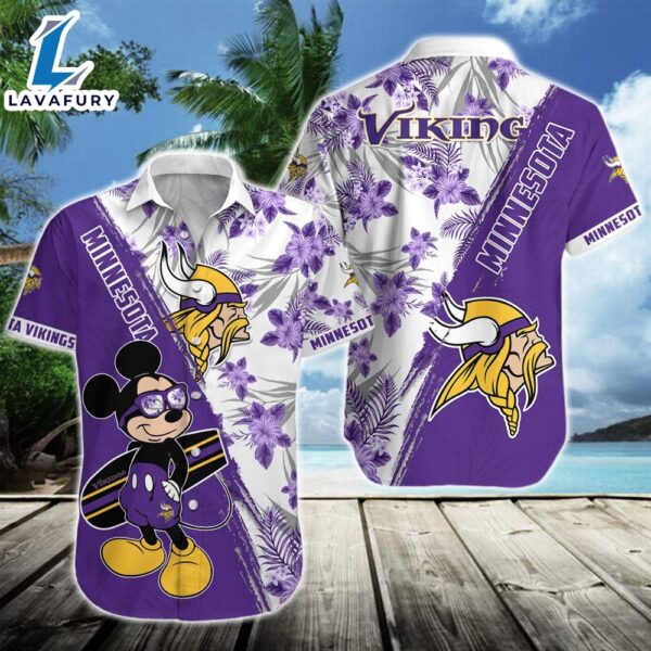 Minnesota Vikings Team NFL Mickey Hawaiian Beach Shirt