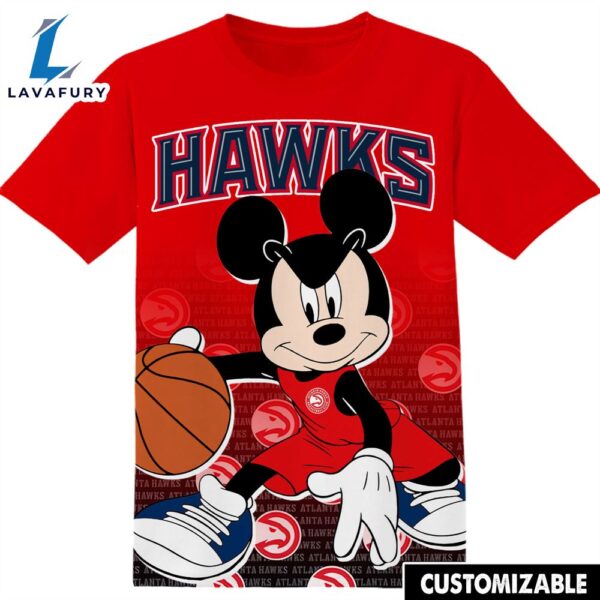 NBA Atlanta Hawks Disney Mickey Tshirt Adult And Kid Tshirt