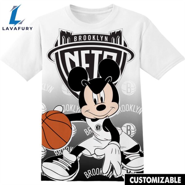 NBA Brooklyn Nets Disney Mickey Tshirt Adult And Kid Tshirt