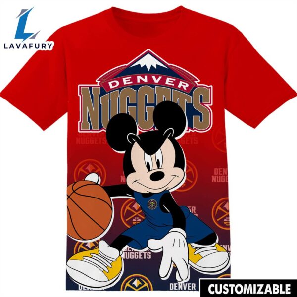 NBA Denver Nuggets Disney Mickey Tshirt Adult And Kid Tshirt
