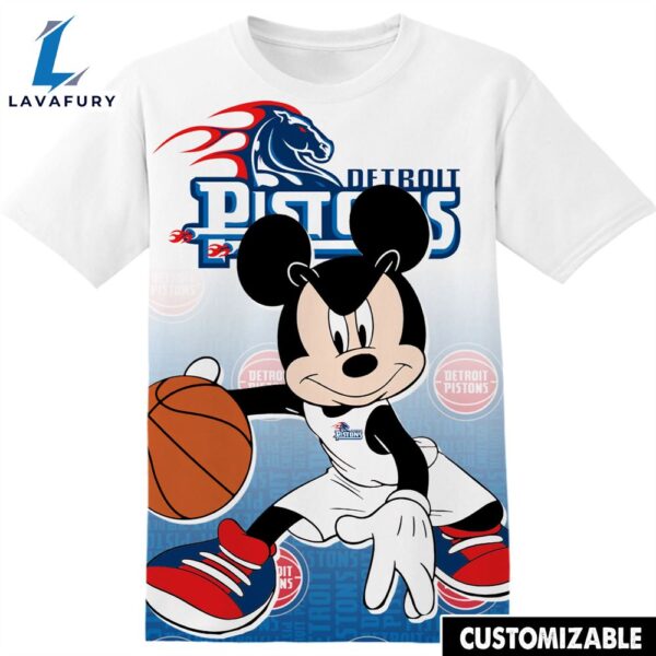 NBA Detroit Pistons Disney Mickey Tshirt Adult And Kid Tshirt