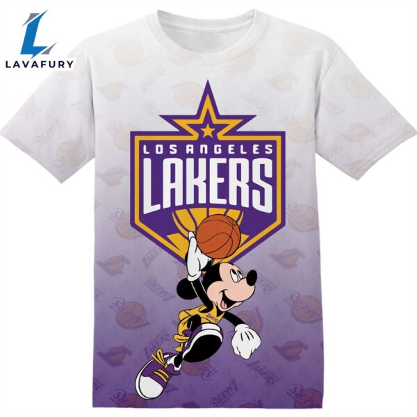 NBA Los Angeles Lakers Mickey Tshirt Adult And Kid Tshirt