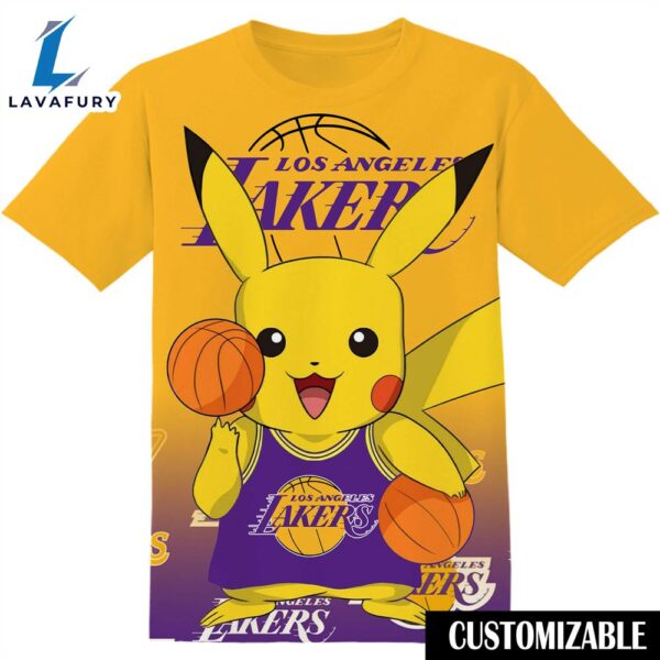NBA Los Angeles Lakers Pokemon Pikachu Tshirt Adult And Kid Tshirt
