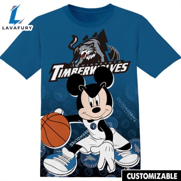 NBA Minnesota Timberwolves Disney Mickey Tshirt Adult And Kid Tshirt