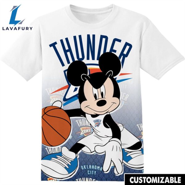NBA Oklahoma City Thunder Disney Mickey Tshirt Adult And Kid Tshirt