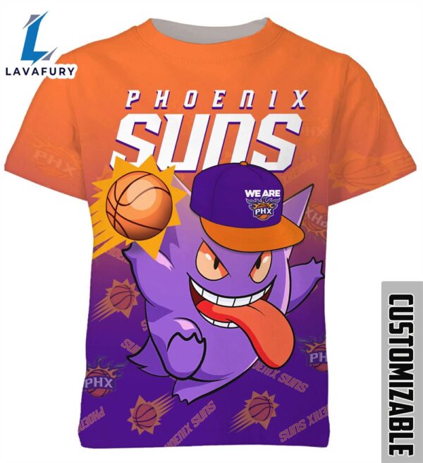 NBA Phoenix Suns Pokemon Gengar Tshirt Adult And Kid Tshirt