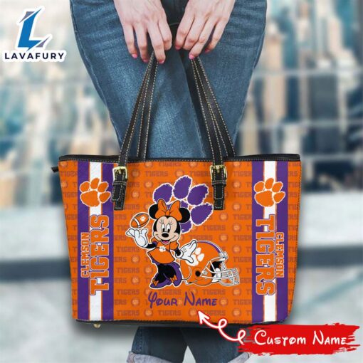 NCAA Clemson Tigers Minnie Women Leather Tote Bag