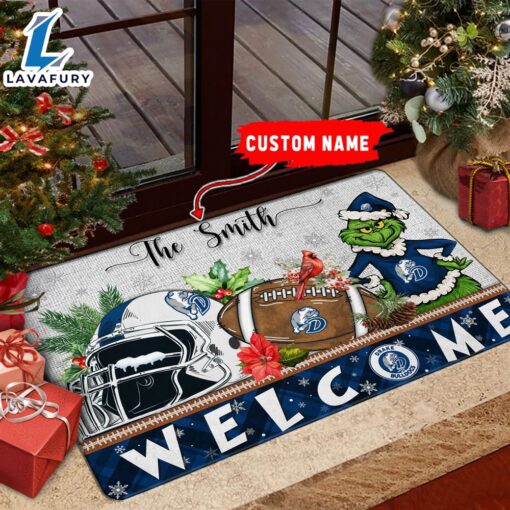 NCAA Drake Bulldogs Grinch Christmas Welcome  Football Doormat – Custom Name