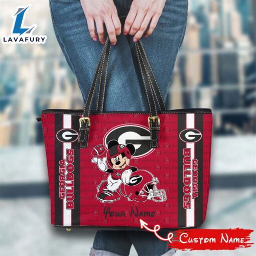 NCAA Georgia Bulldogs Mickey Women Leather Tote Bag