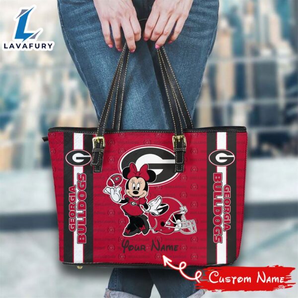 NCAA Georgia Bulldogs Minnie Women Leather Tote Bag