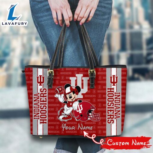 NCAA Indiana Hoosiers Mickey Women Leather Tote Bag