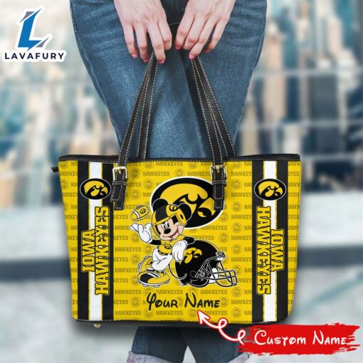 NCAA Iowa Hawkeyes Mickey Women Leather Tote Bag