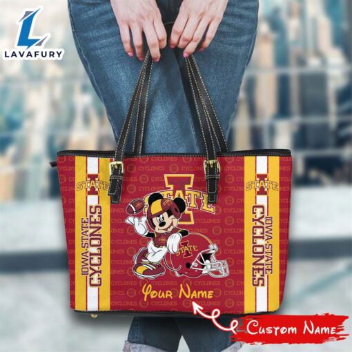 NCAA Iowa State Cyclones Mickey Women Leather Tote Bag