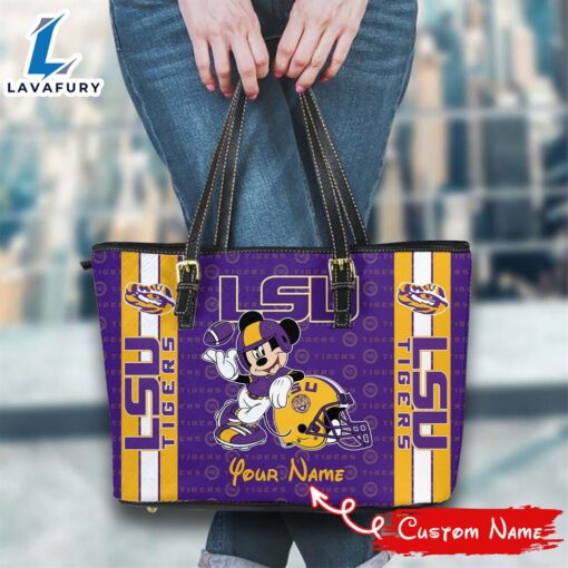 NCAA LSU Tigers Mickey Women Leather Tote Bag