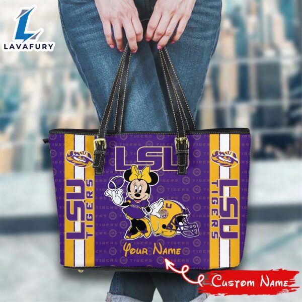NCAA LSU Tigers Minnie Women Leather Tote Bag
