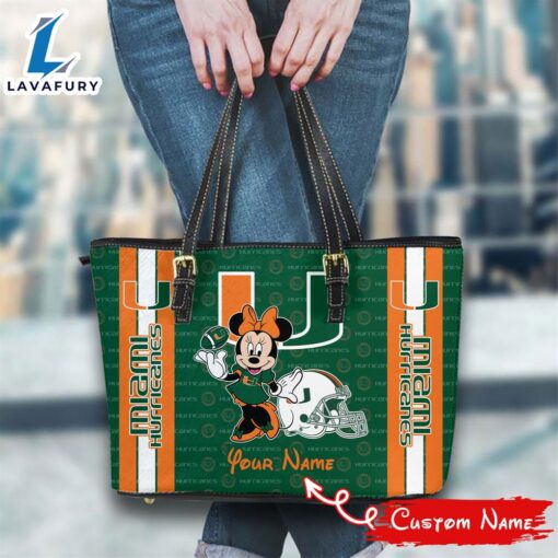 NCAA Miami Hurricanes Minnie Women Leather Tote Bag