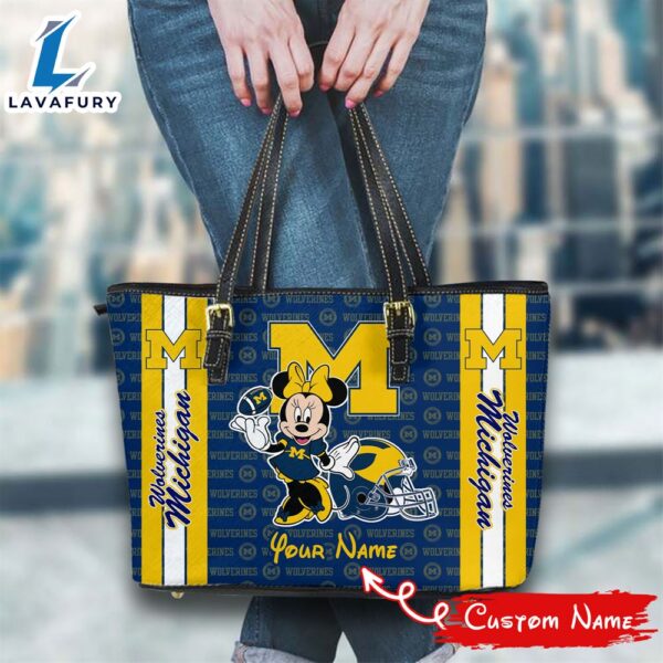 NCAA Michigan Wolverines Minnie Women Leather Tote Bag