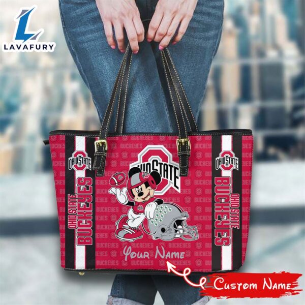 NCAA Ohio State Buckeyes Mickey Women Leather Tote Bag