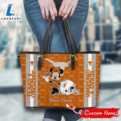 NCAA Texas Longhorns Minnie Women Leather Tote Bag