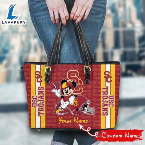 NCAA USC Trojans Mickey Women Leather Tote Bag