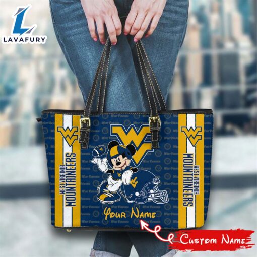 NCAA West Virginia Mountaineers Mickey Women Leather Tote Bag