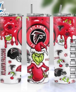 NFL Atlanta Falcons Grinch Inflated 3D Skinny Tumbler M2
