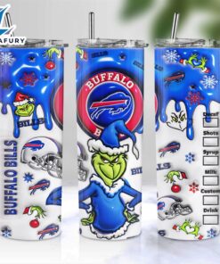NFL Buffalo Bills Grinch Inflated 3D Skinny Tumbler M2