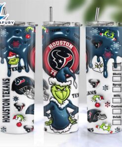 NFL Houston Texans Grinch Inflated 3D Skinny Tumbler M2