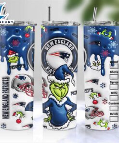 NFL New England Patriots Grinch Inflated 3D Skinny Tumbler M2