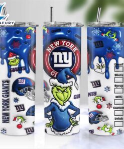 NFL New York Giants Grinch Inflated 3D Skinny Tumbler M2