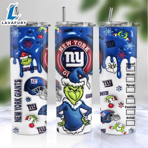 NFL New York Giants Grinch Inflated 3D Skinny Tumbler M2