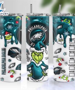 NFL Philadelphia Eagles Grinch Inflated 3D Skinny Tumbler M2