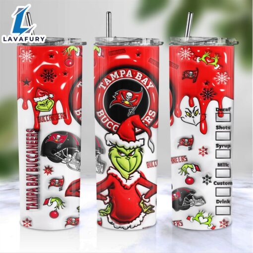 NFL Tampa Bay Buccaneers Grinch Inflated 3D Skinny Tumbler M2