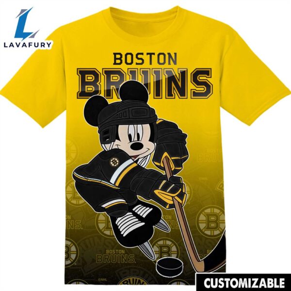 NHL Boston Bruins Mickey Tshirt Adult And Kid Tshirt