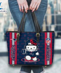 New England Patriots NFL Kitty Women Leather Tote Bag