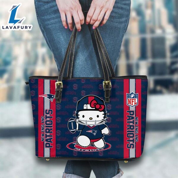 New England Patriots NFL Kitty Women Leather Tote Bag