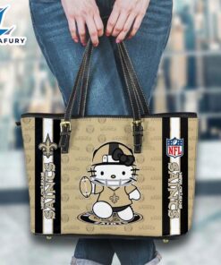 New Orleans Saints NFL Kitty Women Leather Tote Bag