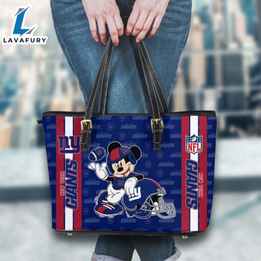 New York Giants NFL Mickey Women Leather Tote Bag