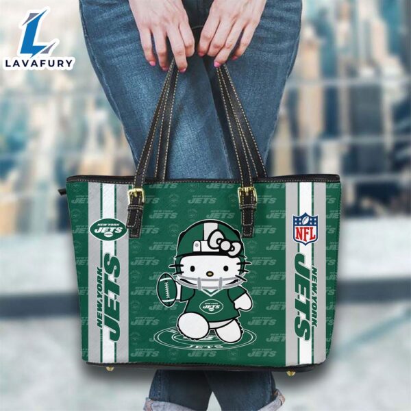 New York Jets NFL Kitty Women Leather Tote Bag