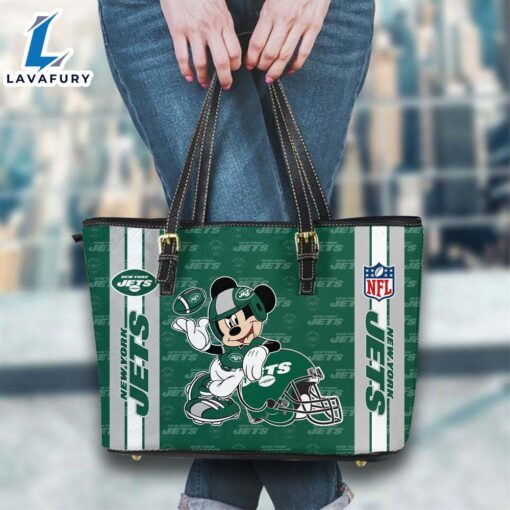 New York JetsNFL Mickey Women Leather Tote Bag