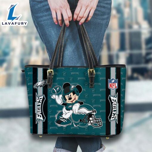 Philadelphia Eagles NFL Mickey Women Leather Tote Bag