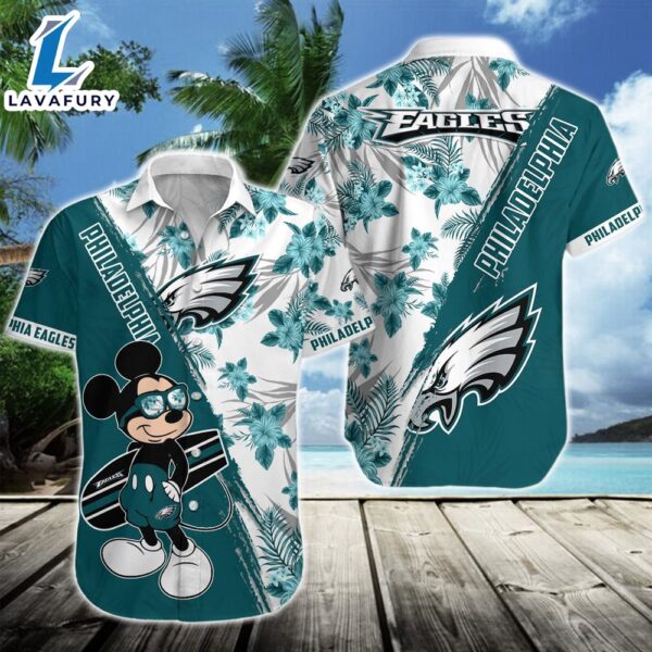 Philadelphia Eagles Team NFL Mickey Hawaiian Beach Shirt