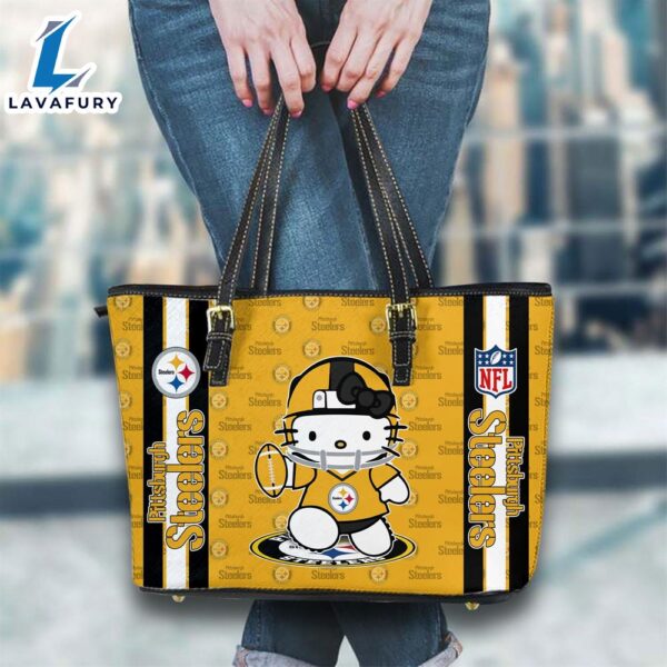 Pittsburgh Steelers NFL Kitty Women Leather Tote Bag