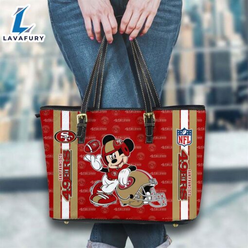 San Francisco 49ers NFL Mickey Women Leather Tote Bag