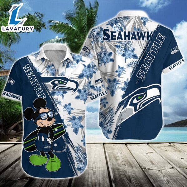 Seattle Seahawks Team NFL Mickey Hawaiian Beach Shirt